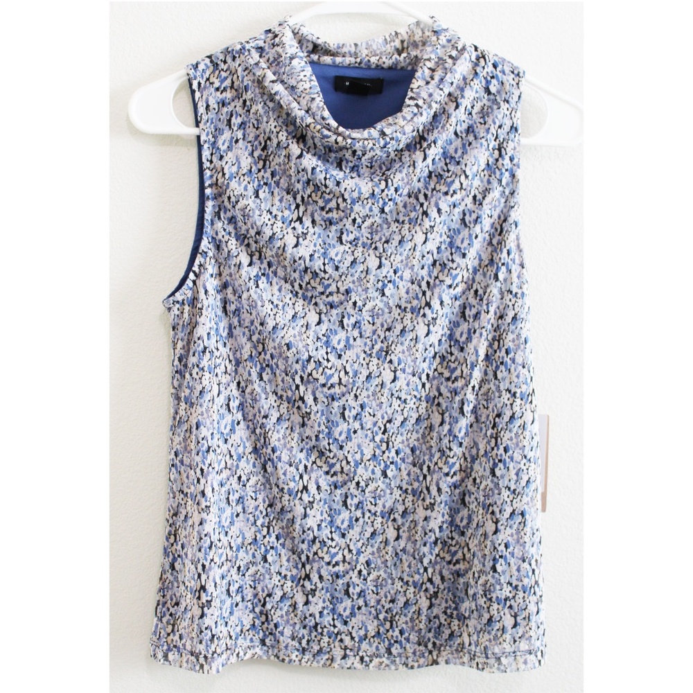 NWT Halogen® Ditsy Cowl Neck Sleeveless Mesh Top